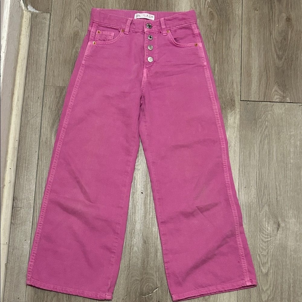 Zara Pink Wide-Leg Kids Jeans